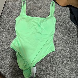Green hm low back one piece swimsuit